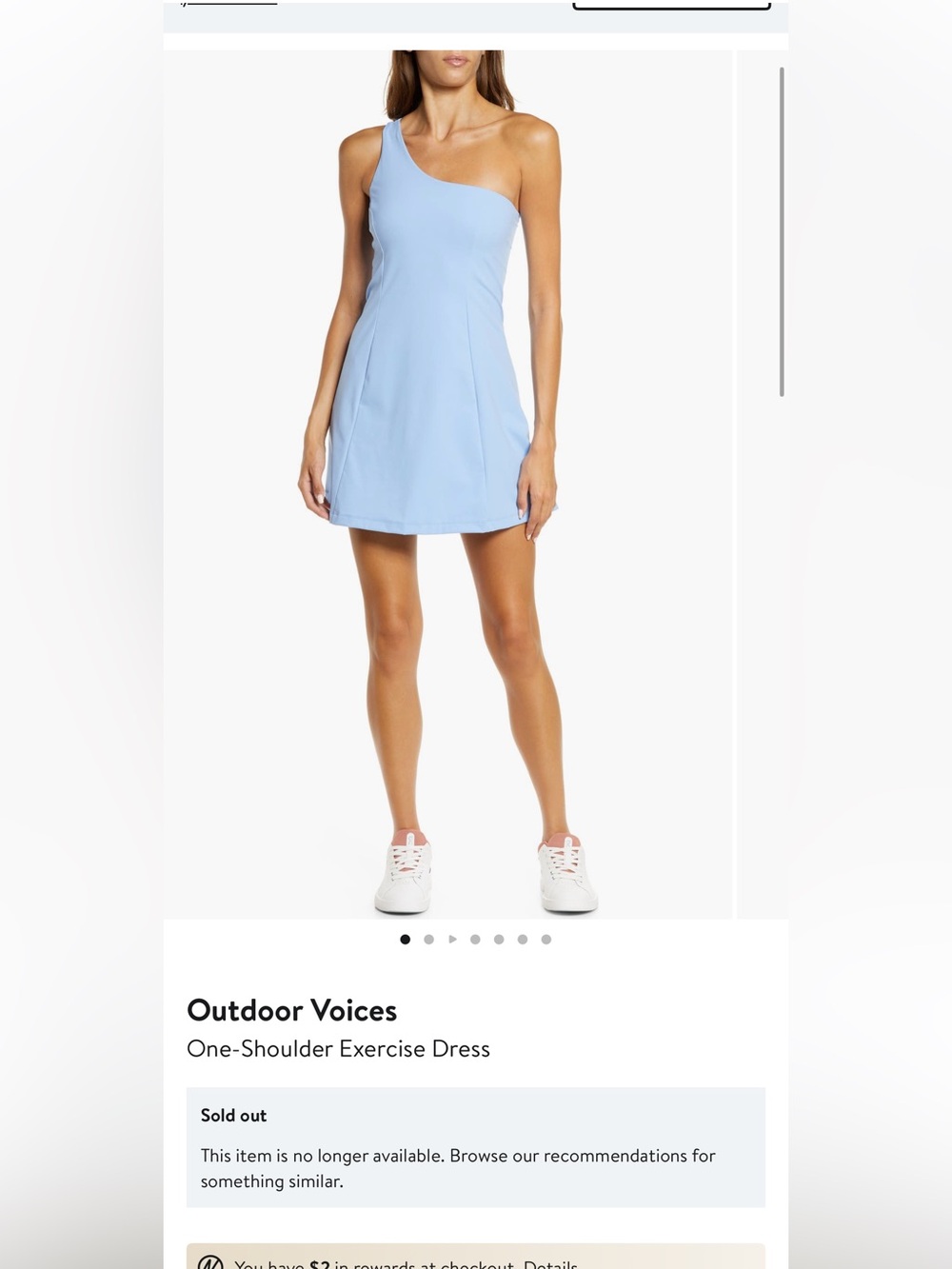 Outdoor Voices Sky-Blue One-Shoulder Active Dress